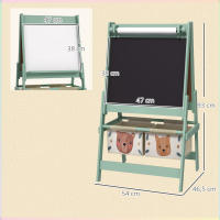 AIYAPLAY Caballete para Niños 3 en 1 Caballete Infantil de Doble Cara Caballete de Arte con Rollo de Papel Pizarras y 2 Cestas de Almacenamiento 54x46,5x93 cm - details 1