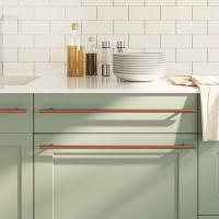 vidaXL Tiradores para armarios 10 uds acero inoxidable 480 mm en color Bronce/Negro/Dorado | almacenamiento funcional diseño moderno para baño dormitorio sala - details 0