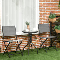 Juego de muebles de Jardín 1 Mesa y 2 Sillas, Juego de Jardín en Maple Gris - details 0