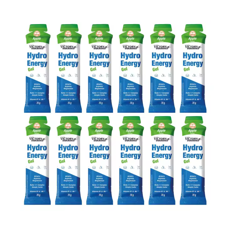VICTORY ENDURANCE HYDRO ENERGY GEL PACK12 GELES X 70 GR SABOR MANZANA - 1