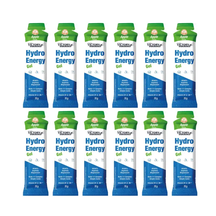 VICTORY ENDURANCE HYDRO ENERGY GEL PACK12 GELES X 70 GR SABOR MANZANA - 1
