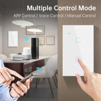 Interruptor Táctil Inteligente WiFi Tuya 1Pared 2Maneras Panel De Vidrio Para Alexa Google Home Smart Life Interruptores De Pared Para Escaleras - details 8