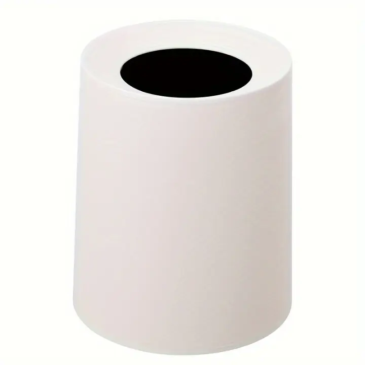 Recipiente De Basura Redondo De Plástico Ecológico Con Recubrimiento Desmontable Moderno Para Baño Dormitorio Y Oficina - 1