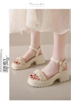 Sandalias De Tacón Grueso Estilo Hada Para Mujer Zapatos De Playa Moda Verano 2024 Suela Gruesa Comodidad Casual Zapatos Para Mujer - details 9