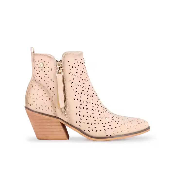 Blogger VALERIA Botines de tacón para mujer beige en sintético 81273 - 1