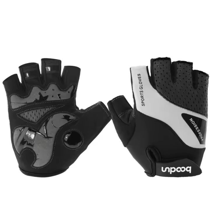 Guantes de fitness con muñeca extendida Boton, resistentes al desgaste, antideslizantes, para elevación de pesas, Con Palma de cuero, para hatbres - 1
