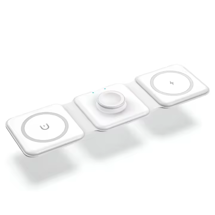 Cargador Magnético 3 en 1 - Estación de carga magnética 3 en 1 - Carga Rapida - Cargador plegable multifuncional de 15 W para iPhone, AirPods y Appel Watch. - 1