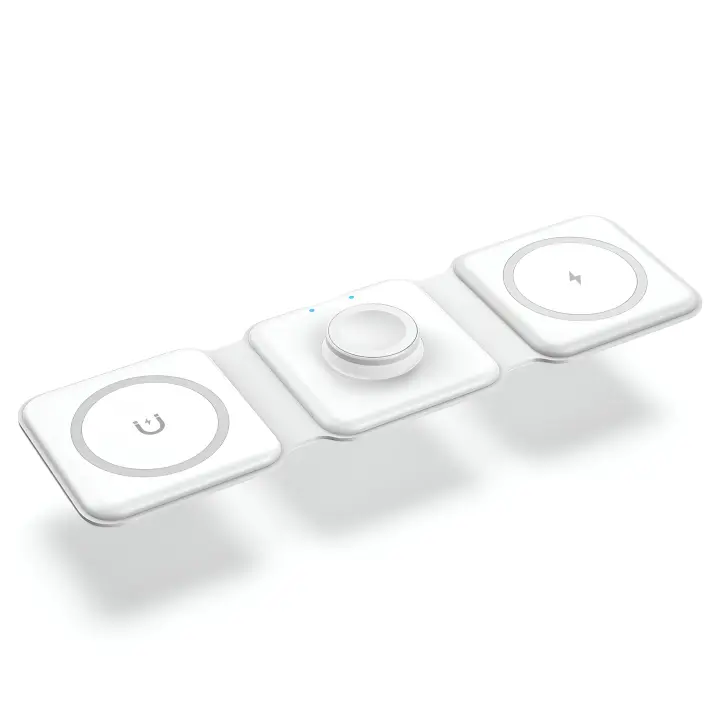 Cargador Magnético 3 en 1 - Estación de carga magnética 3 en 1 - Carga Rapida - Cargador plegable multifuncional de 15 W para iPhone, AirPods y Appel Watch. - 1