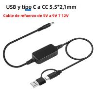 Cable De Alimentación USB Tipo C a DC 5.5x2.1mm 5V 9V 12V Para Router Luz LED Altavoz Cámara CCTV Cargador USB Cable De Potencia Elevada - details 0