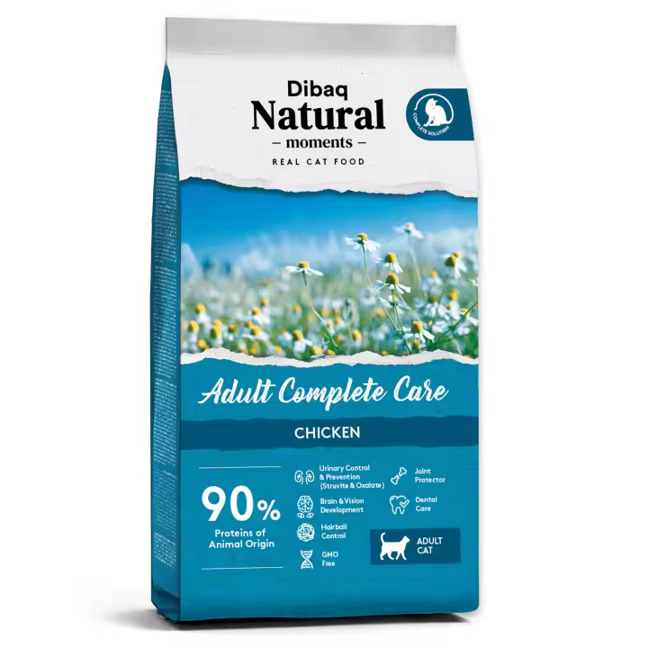 Dibaq Natural Cat, adult complete care, comida para gatos, pienso, pollo y pavo, low grain, 7 Kg - 1