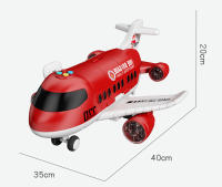Gran Modelo De Avión Con Luces Y Luz De Inercia Coche Policial Para Niños Almacenamiento De Pasajeros Avión De Simulación Para Niños Juguetes Multifuncionales De Plástico ABS - details 18