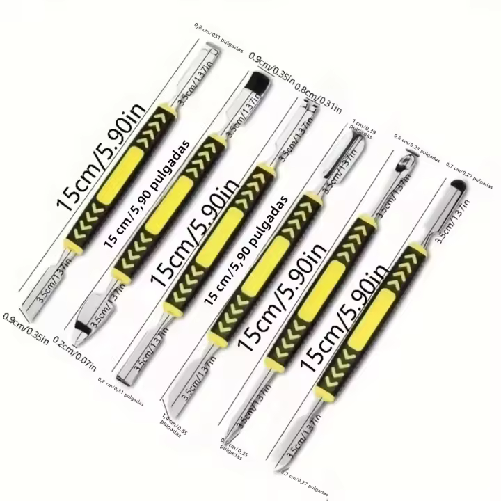 Kit De Herramientas Manuales Para Reparación De Teléfonos Móviles 6pcs Set De Abrazaderas Y Cuchillas Para Desmontaje De Teléfonos Metal Crowbar Y Spatula - 1