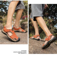 Sandalias De Verano Para Hombre Zapatos Planos Casuales Cómodos Y Antideslizantes Sandalias De Playa Ligeros Con Cordones Material Superior De Cuero Artificial Y Suela EVA - details 8