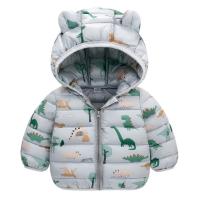 Chaqueta De Poliéster Para Niños Con Capucha Y Cierre De Cremallera Outerwear Ligera Para Otoño Con Estampado De Dinosaurio Cartoon - details 21
