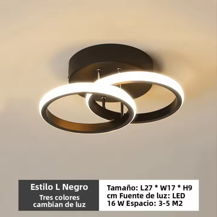 Lámpara De Techo LED Moderna Con 3 Temperaturas De Color Varias Estilos Iluminación Para Dormitorio Sala De Estar Pasillo Balcón 110V-240V - 1