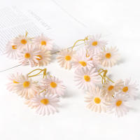 5/10/20Pcs Flores Artificiales De Margarita Decoración Para Hogar Y Bodas Accesorios Para Guirnaldas DIY De Tela Silken - details 9