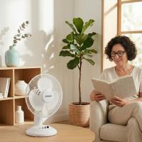 Ventilador de Sobremesa 40CM con 3 Velocidades Ajustables, Color Blanco - details 1