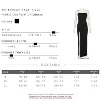 Vestido Slim Para Mujer Con Abertura Y Halter De Color Sólido Vestido Largo De Fiesta Elegante Estilo Europeo Y Estadounidense - details 0
