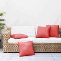 vidaXL Cojines de sofá 4 unidades tela gris 50x50 cm en color Taupé/Rojo/Azul real y más | acolchados duraderos para sofás de jardín terraza exterior - details 1