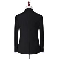 Traje Formal Para Hombre S-6XL Con Chaleco Y Pantalones Traje De Novia Elegante Para Trabajo Y Oficina En Color Sólido Talla Slim Material Poliéster Y Viscosa - details 5