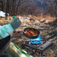 Estufa de camping portátil con estuche antibombas, a prueba de viento, butano Eva, estufa de camping para exteriores, senderismo, picnic - details 0