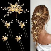 Juego De 5 Accesorios De Cabello De Luxo En Cristal Para Mujer Estilo Romántico Joyería Para Boda Y Fiestas Clip Y Peine - details 0