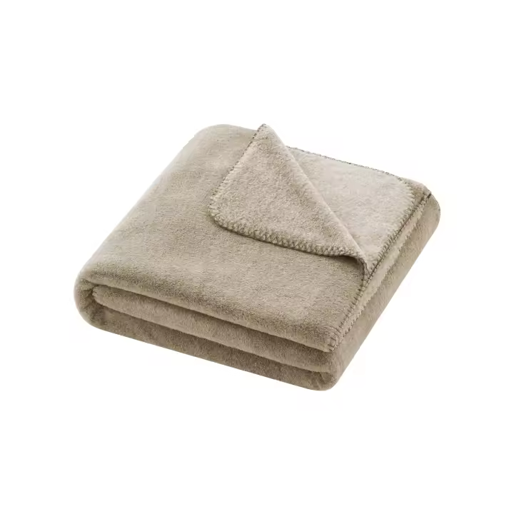 Manterol - Manta plaid de sofá de pelo suave de 140x190 cm, tejido suave, cálido y mullido, ideal para sofá o pie de cama, colores gris, beige y marrón. - 1