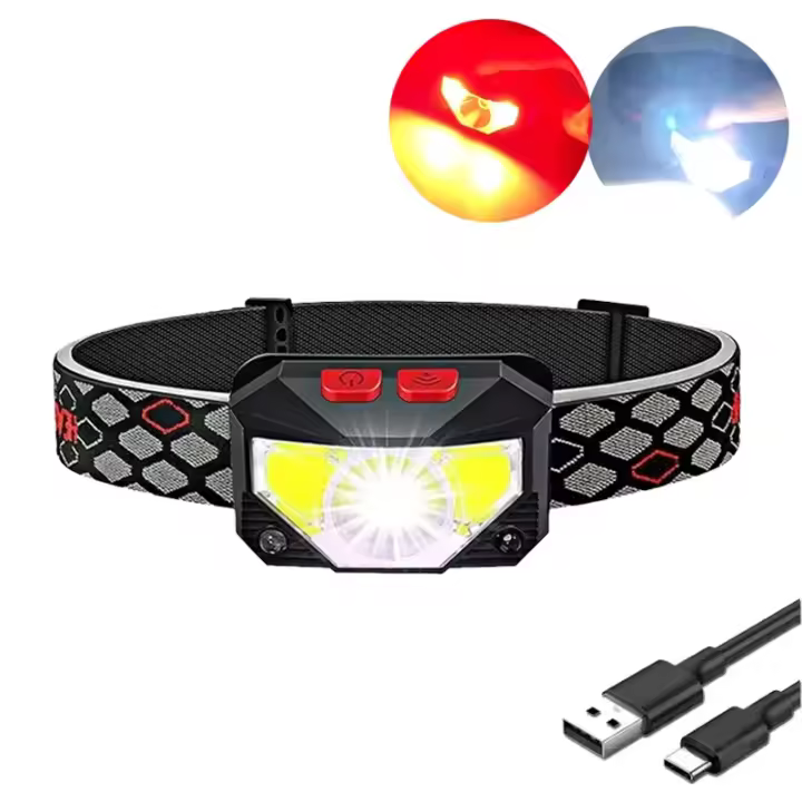 Lámpara Frontal De Mano Con Sensor De Movimiento LED 9 LEDs 2000LM Recargable USB Portátil Para Pesca Camping Y Actividades Al Aire Libre - 1