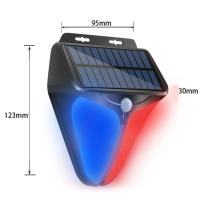 Lámpara De Alarma Con Silbato Solar Inalámbrico Exterior Impermeable Luz De Destello LED Para Emergencias Instalación Self-Contained - details 4