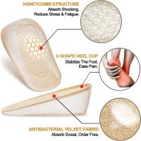 Almohadillas De Silicona Gel Para Aumentar La Altura Invisibles Insertos De Tacón Para Hombres Y Mujeres Protección Del Pie Suave Transpirable Antideslizante Absorbedor De Impacto Y Desodorizante - details 6
