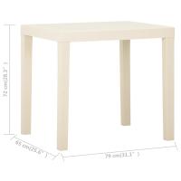 vidaXL Mesa de jardín de plástico blanca 79x65x72 cm - details 4