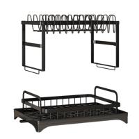 WellHome Escurreplatos de Tres Niveles color Negro – Organizador de Platos de Gran Capacidad para Cocina y Fregadero - details 0