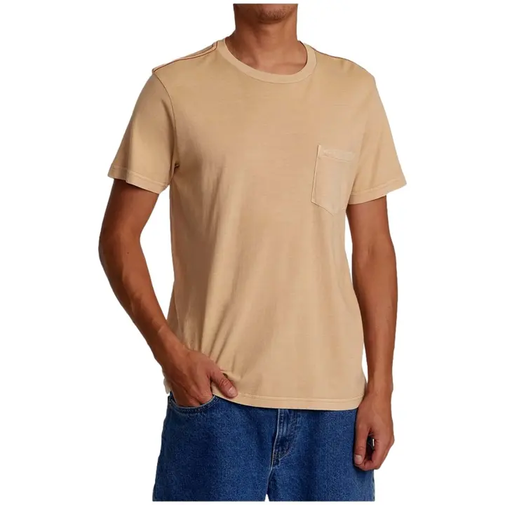 Camiseta de Manga Corta RVCA Pigment Tees para hombre en color amarillo - 1
