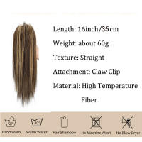 H&STAR Extension De Cabello Sintético 16 Pulgadas Clip En Cola De Caballo Recta Fluffy Elegante Para Mujeres Fibra De Alta Temperatura - details 3