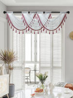 Valance Transparente Para Ventana En Blanco Romántico Con Bolso Para Percha Decoración De Puerta Y Ventana Para Sala De Estar Material 100% Poliéster - details 11
