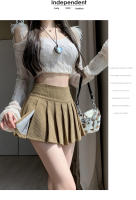 Falda Plisada De Corduroy Retro Para Mujer Alta Cintura Invierno Casual Vintage Escuela Corta Saias Femme Mini - details 2