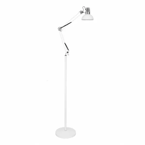 Flexo de Pie Articulable Rutilo Blanco/Cromo 180x28x28 Cm - FABRILAMP - 1