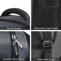 DreamTravel Mochila Profesional Elegante - Gran Capacidad 30L con Organización Multibolsillos | Portátil 15.6" + Tableta + Tejido Antiarrugas | Diseño Antirrobo y Asas Ergómicas para Oficina/Viajes (Negro/Azul marino) - details 2