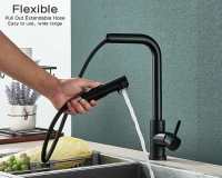 Grifo De Cocina De Acero Inoxidable 304 Con 2 Modos Grifo Moverse Para Fregadero Con Mezclador De Agua Caliente Y Fría Tapón De Spra No Incluido - details 2