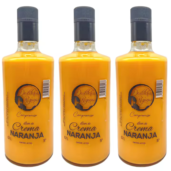 DESTILERIAS RIOJANAS Licor de Crema de Naranja 70 cl (15%). Sumérgete en la esencia del Mediterráneo con el Licor de Crema de Naranja. Explosión Cítrica, Elegancia y Frescura. - 1