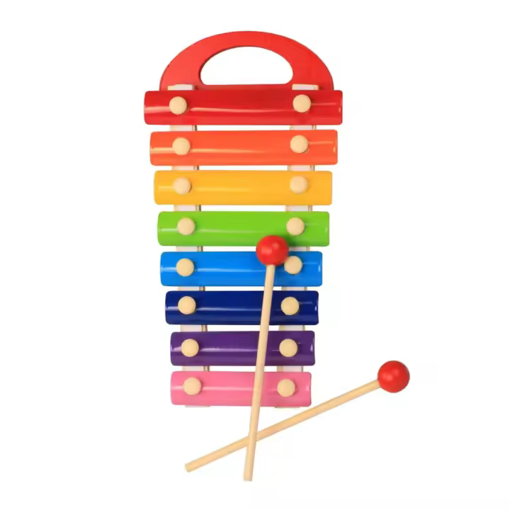 Xilofón De Madera Multicolor Con 8 Tonos Juguete Musical Instrumento Educativo Para Bebés Y Niños Juego De Aprendizaje Temprano - 1