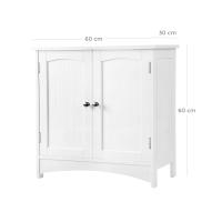 Armario de baño bajo lavabo con 2 puertas y 2 compartimentos, balda ajustable, almacenaje eficiente, 60x30x60 cm, blanco - details 6