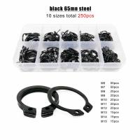 Kit De Anillos De Presión C Tipo 250pcs M6 a M15 Acero Inoxidable Negro Para Retención De Ejes Y Rodamientos - details 1