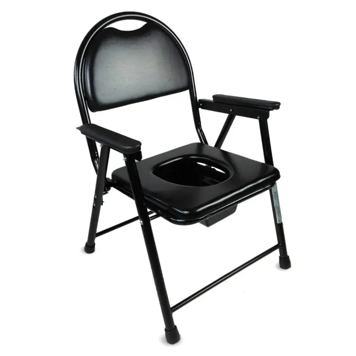 Mobiclinic Guadalquivir Silla con WC o inodoro para discapacitados minusválidos ancianos Plegable Reposabrazos Asiento ergonómico Conteras antideslizates color negro - 1