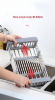 Escurridor de fregadero de cocina, escurridor de platos extensible de acero inoxidable, escurridor para lavar frutas y verduras, escurridor de almacenamiento - details 4