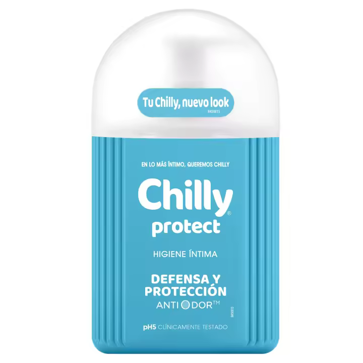 Chilly - Gel de Higiene Íntima Gama Protect para Defensa y Protección, 250 ml, Enriquecida con Extracto de Tomillo y Salvia, Molécula ANTI-ODOR, Apto para Uso Diario - 1