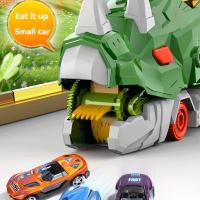 Modelo De Coche Dinosauro Triceratops Desplazable Para Niños Juguete Educativo De Plástico ABS Con Carretera Plegable Y Retroceso - details 11