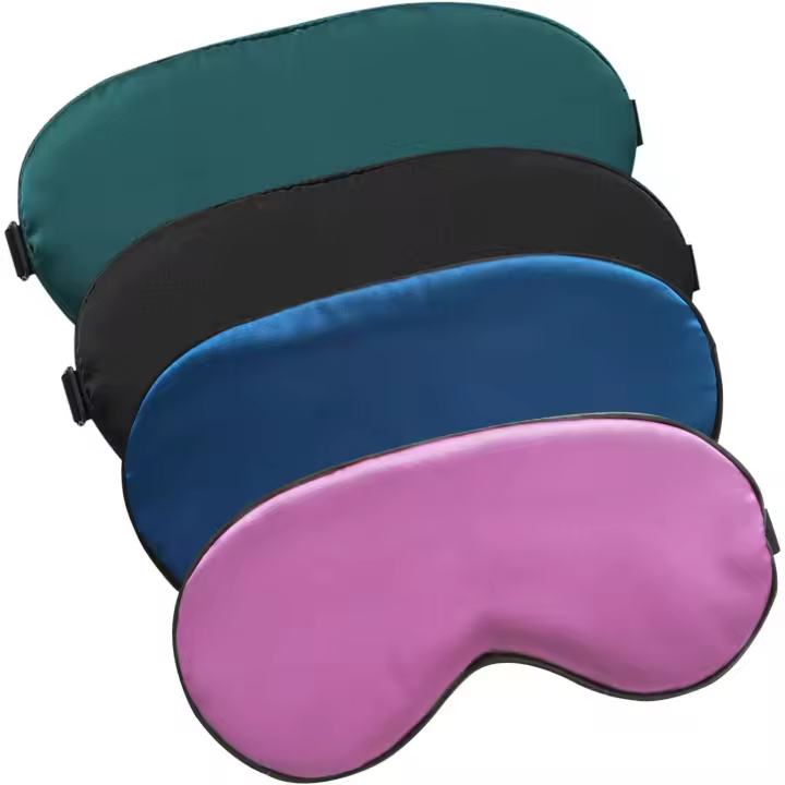 4 Pièces Masque de Nuit Sommeil, Ultra-Douce Masque de Nuit en Soie pour Hommes Femmes, Masque des Yeux Cache Yeux pour Voyage la sieste Dormir Anti-lumière bloque la lumière - 1