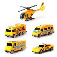 Juego De 5 Juguetes De Vehículos Para Niños Coche Helicóptero Avión Camión De Bomberos Taxi Modelo De Cosplay Regalo De Navidad - details 3