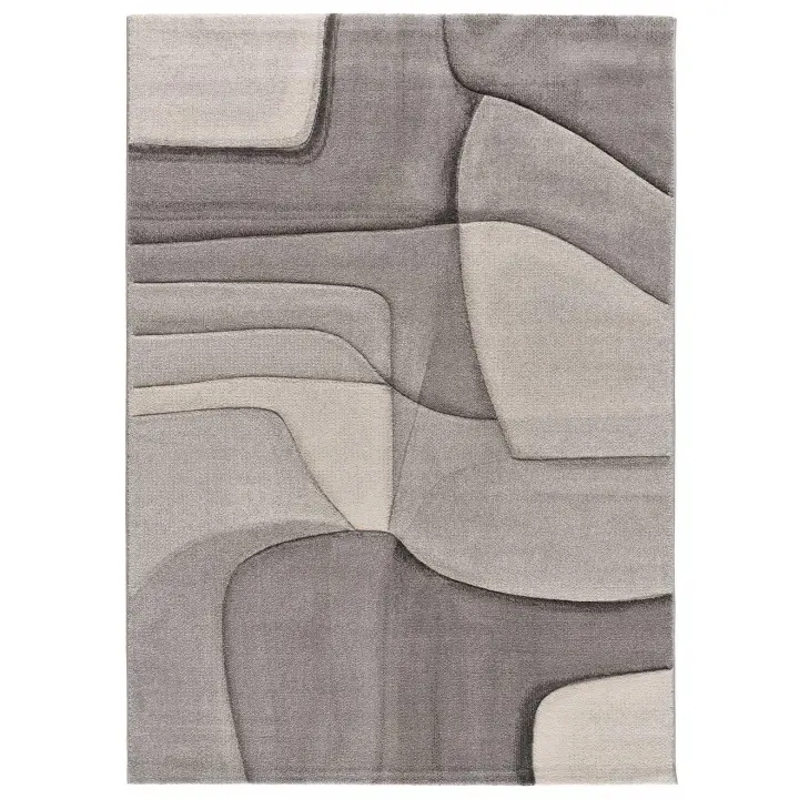 ATTICGO Alfombra de Interior Estilo Abstractas en Gris - MEDEL 40378 | 80X150, 140X200, 160X230 cm - 1